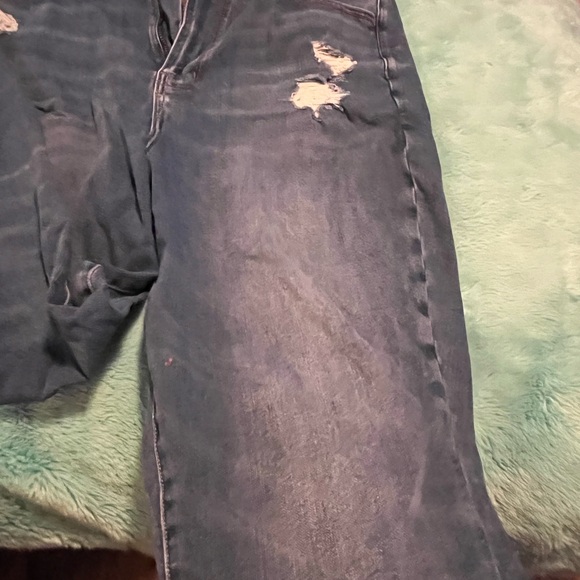 American Eagle Outfitters Men's Relaxed Ripped Jeans - Dark Blue - Picture 2 of 4